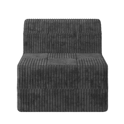 Modern Minimalist Corduroy Sleeper Sofa, Compressed Sectional Single Seat