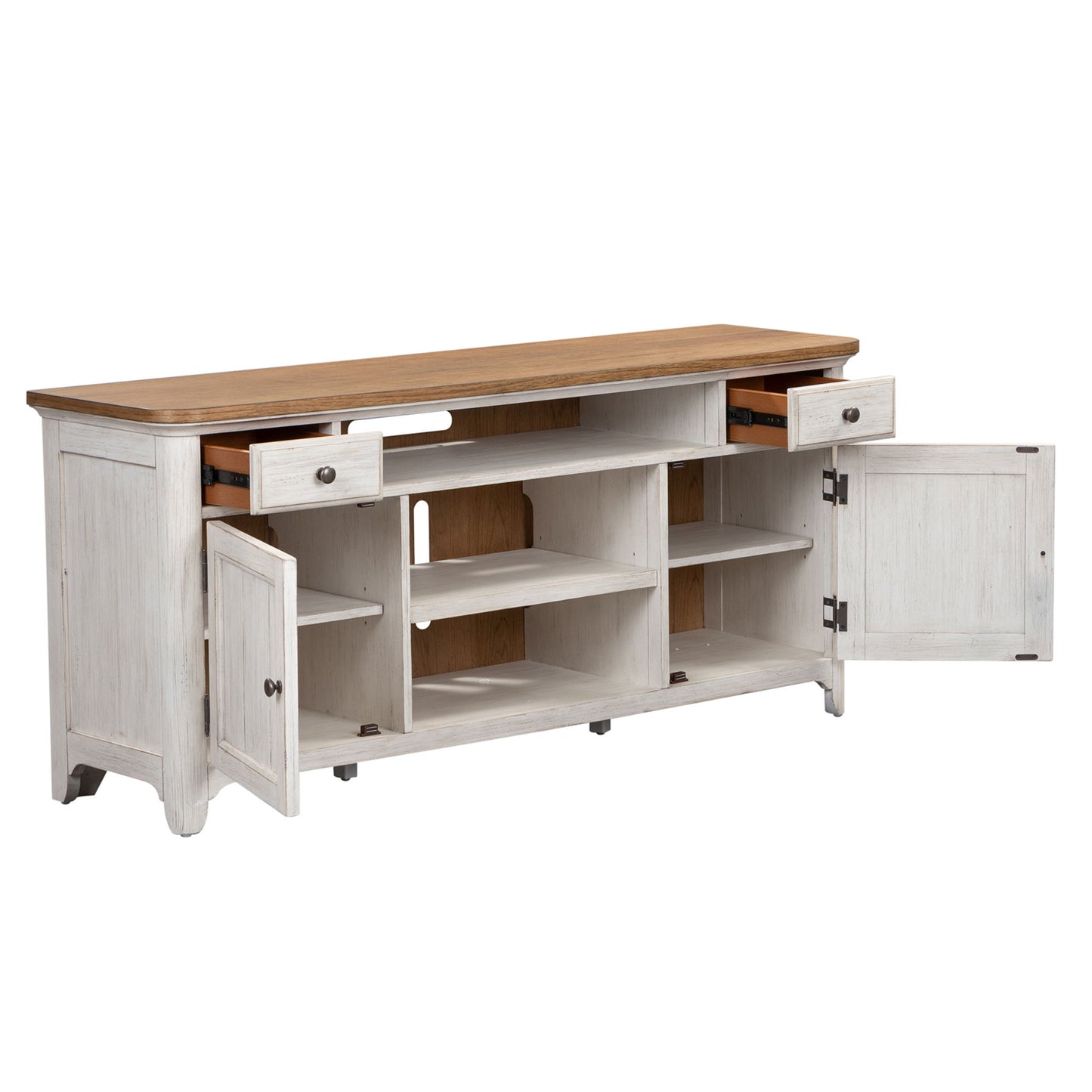 Farmhouse Reimagined - Entertainment TV Stand - White