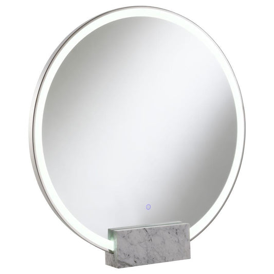 Jocelyn - Round LED Vanity Mirror White Marble Base