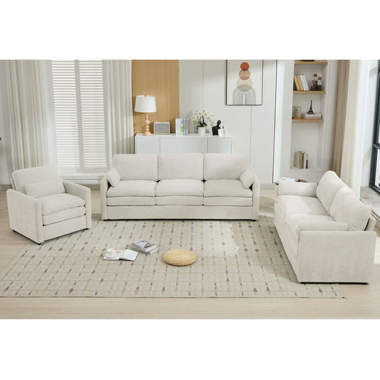 Cozy Upholstered Sofa Set For Living Room