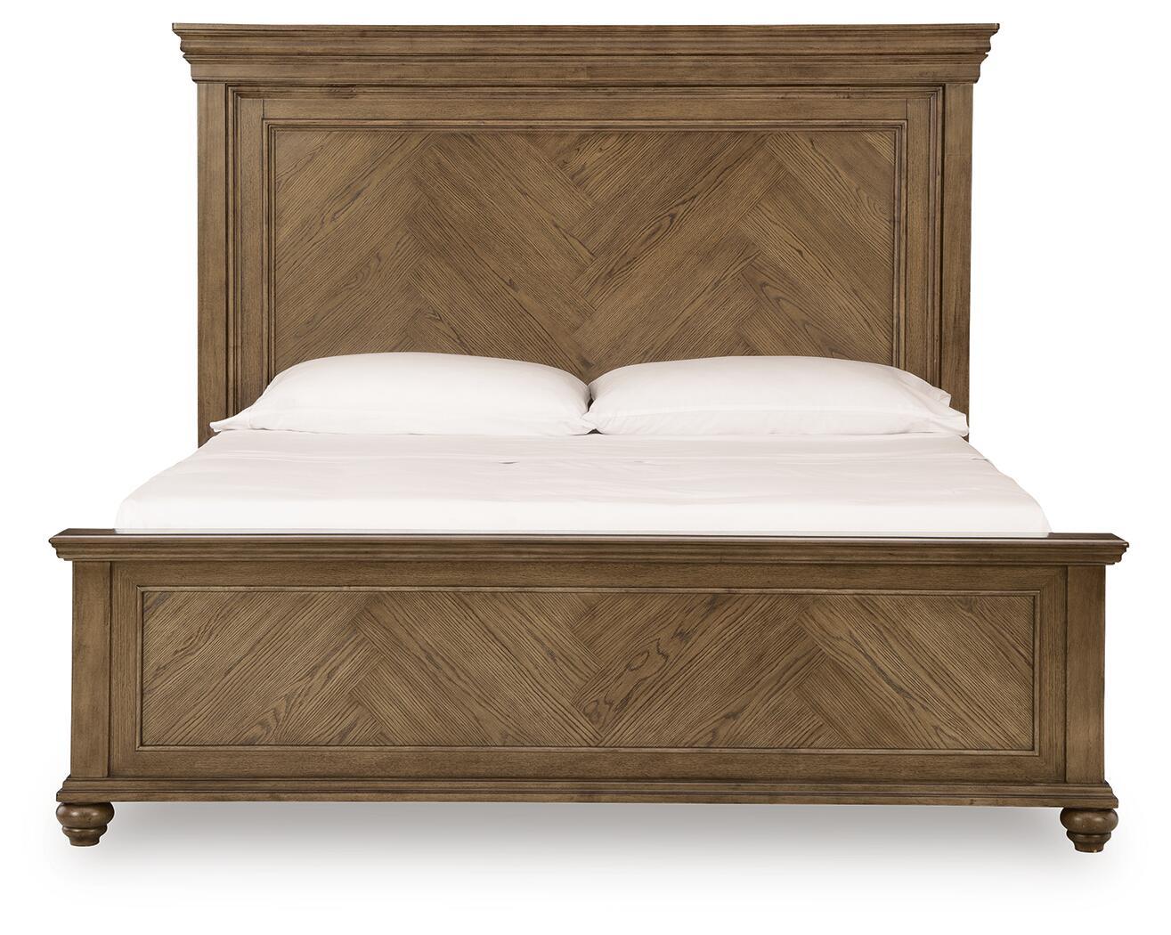 Karallin - King Panel Bed - Medium Brown