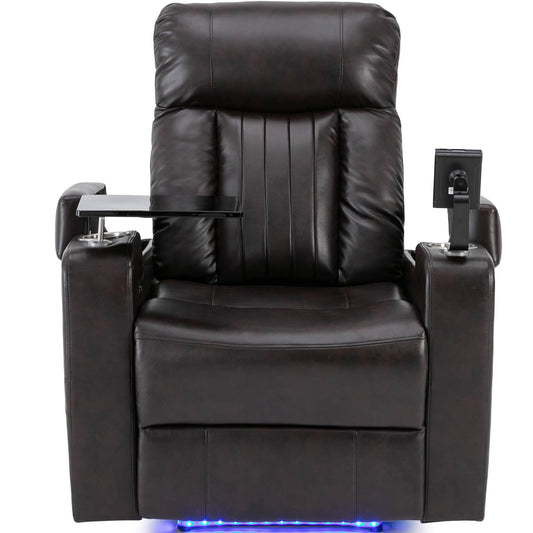Power Recliner & Storage Arms, Cupholders, Swivel Tray Table And Cell Phone Stand