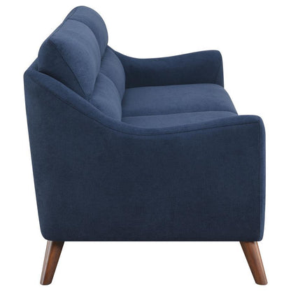 Gano - Sloped Arm Upholstered Sofa - Navy Blue