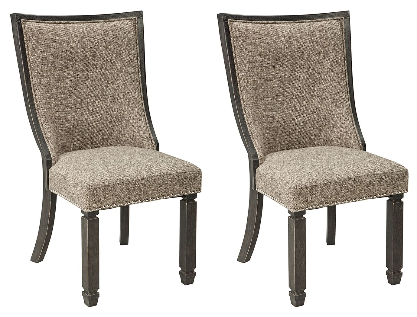 Tyler Creek - Dining UPH Side Chair (Set of 2) - Framed Back - Black / Grayish Brown