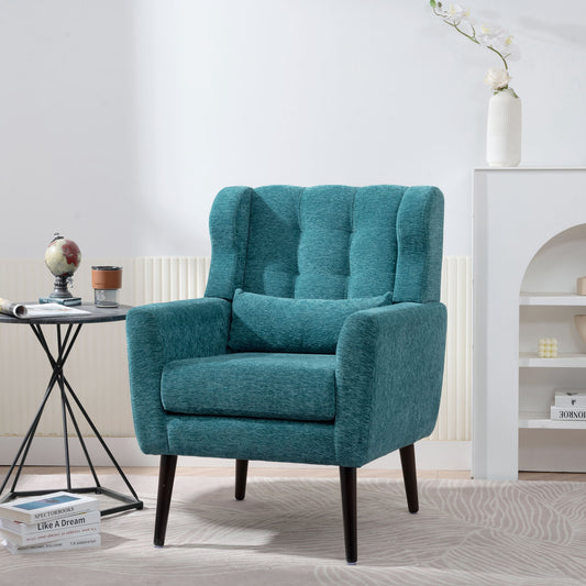 Modern Accent Chair Upholstered Foam Filled Living Room Chairs Comfy Reading Chair Mid-Century Modern Chair With Fabric Lounge Arm Chairs Armchair For Living Room Bedroom