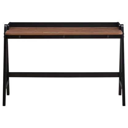 Raul - Writing Desk With USB Ports - Walnut And Black