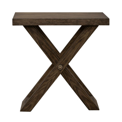 Crossroads - Chair Side Table - Dark Brown