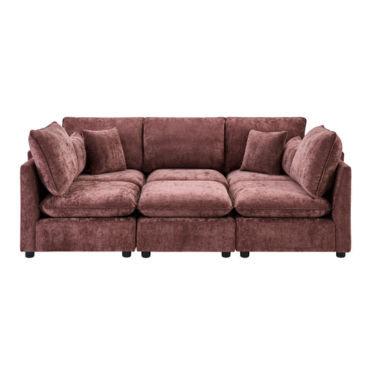 Modern Sectional Sofa U-Shaped With Movable Ottoman Storage Armrests And USB Ports