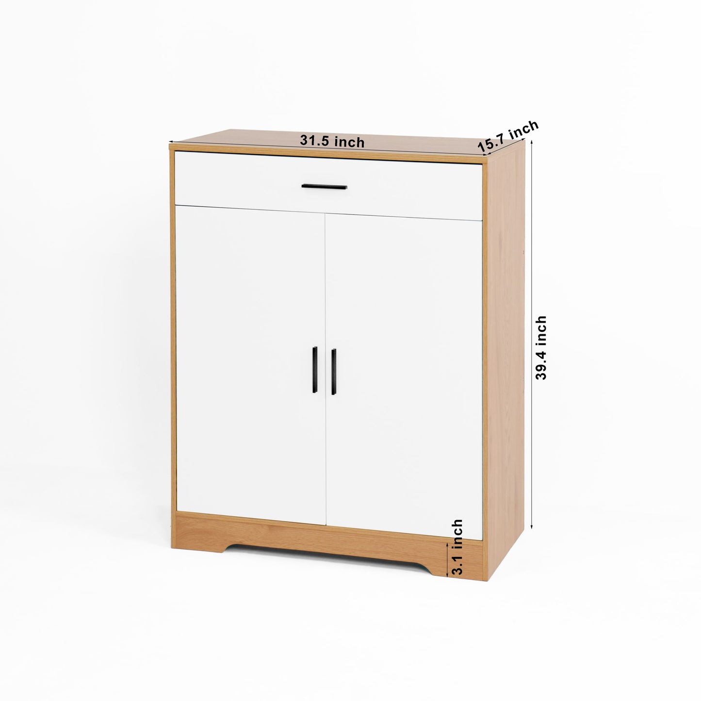 Freestanding Wooden Shoe Cabinet, 4 Tier Organizer With Drawer