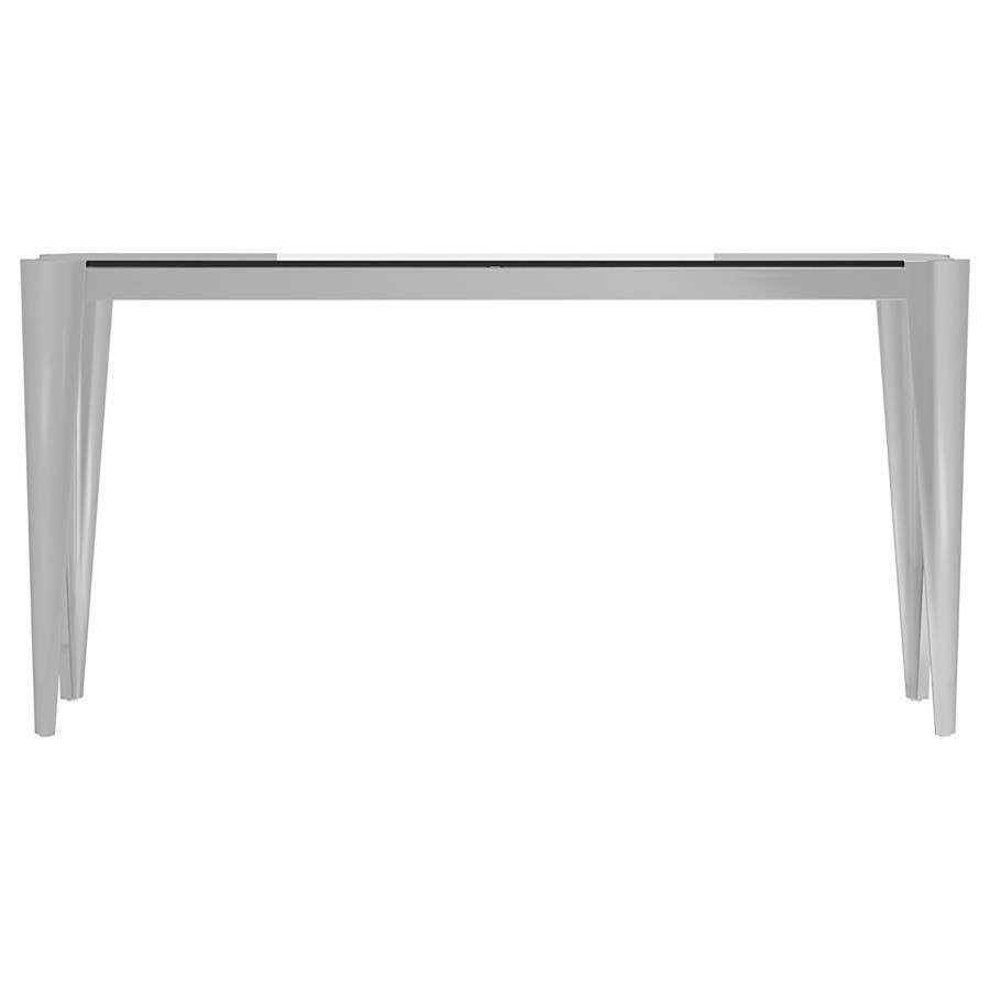 Desmond - Rectangle Glass Top Sofa Table - Pearl Silver