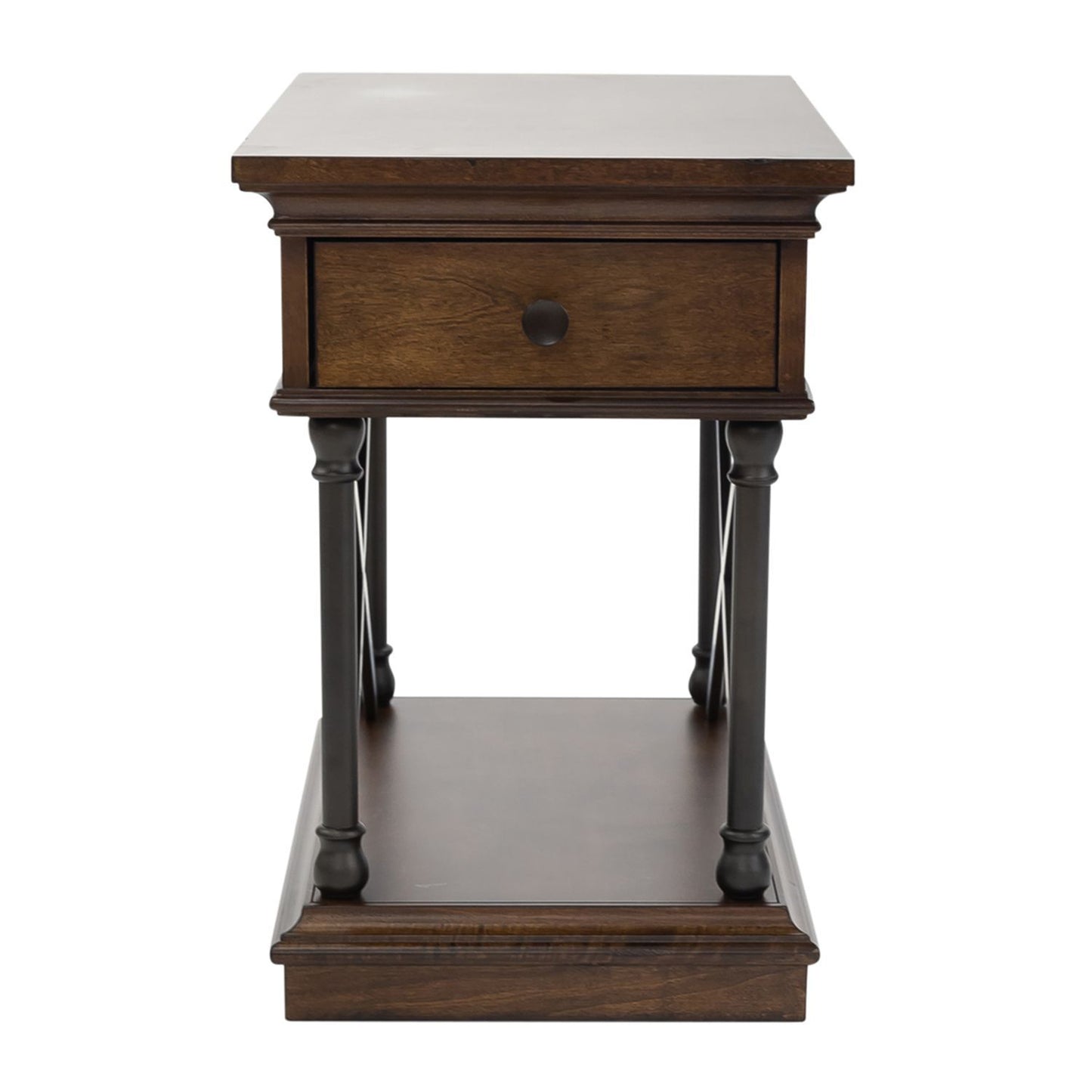 Tribeca - Drawer Chair Side Table - Dark Brown