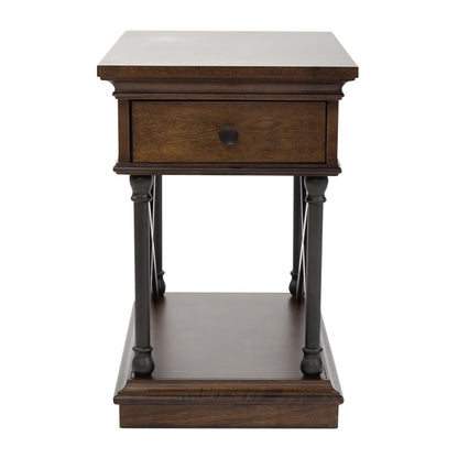 Tribeca - Drawer Chair Side Table - Dark Brown