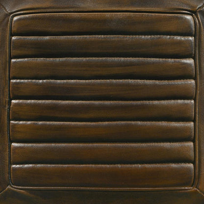 Alvaro - Leather Upholstered Backless Bar Stool (Set of 2) - Antique Brown And Black