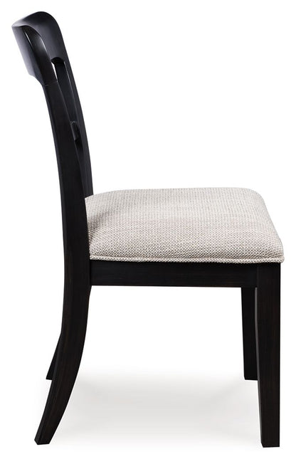 Greddinton - Round Dining Table Set - Black Chairs