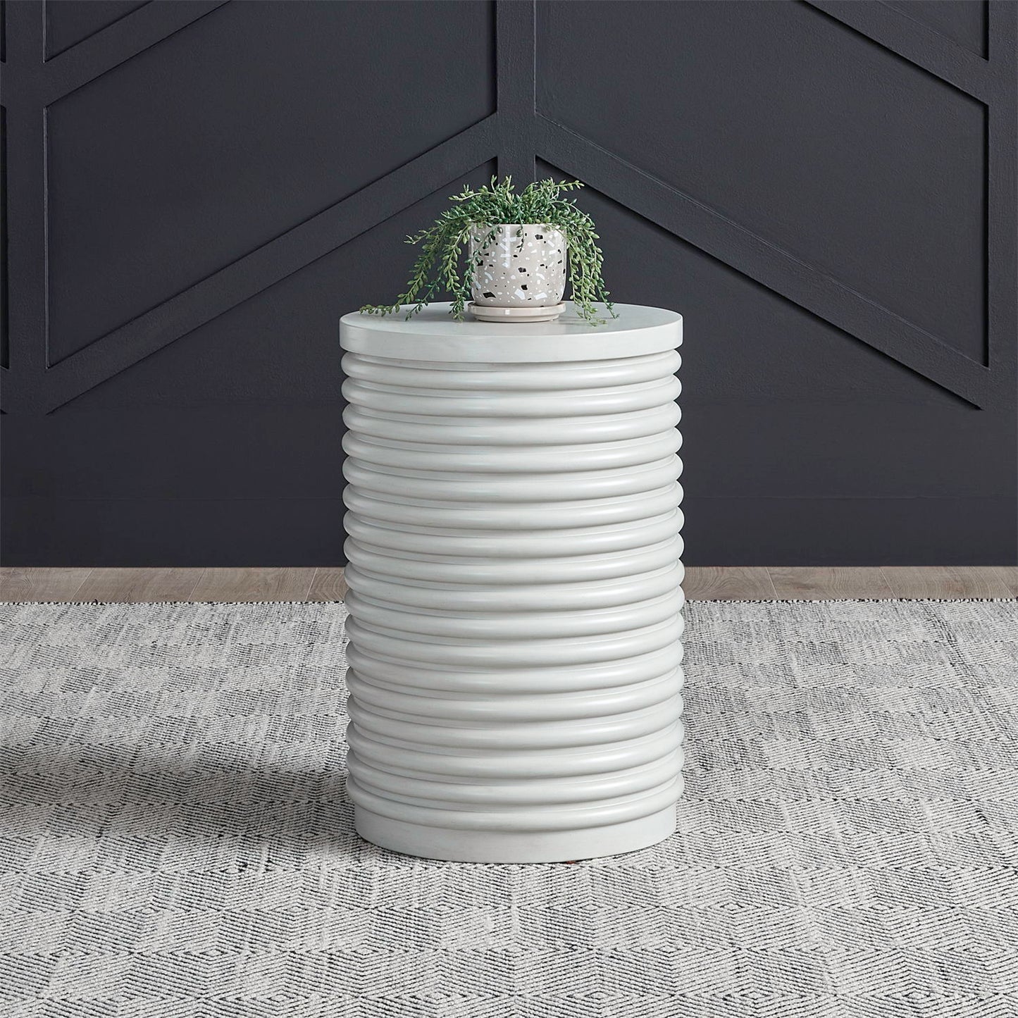 Berkley Square - Round Chairside Table - Linen & Khaki