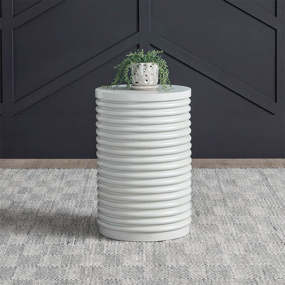 Berkley Square - Round Chairside Table - Linen & Khaki