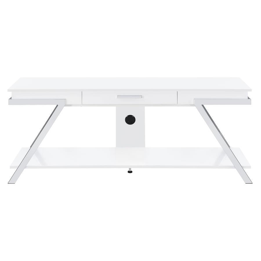 Marcia - 1-Drawer Wood TV Stand - White High Gloss