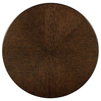 Landon - Round Wood Pedestal Dining Table - Rich Brown