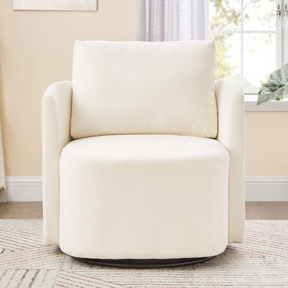 360° Modern Swivel Chair With Upholstered Curved Design