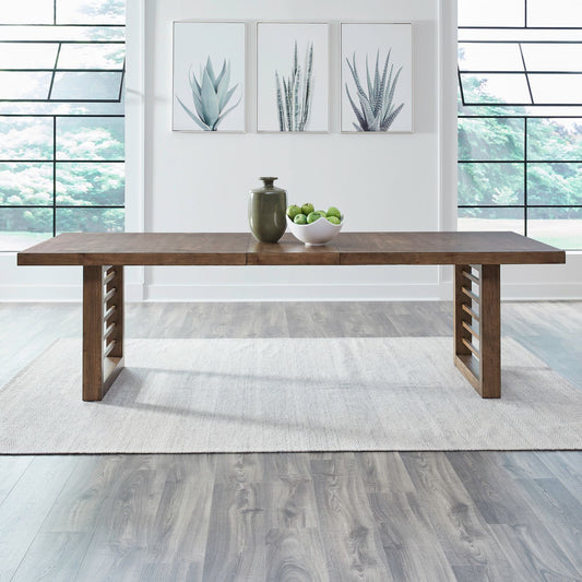 Shaker Lakes - Double Pedestal Table Set - Brown