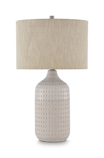 Capwich - Ceramic Table Lamp - Beige / White