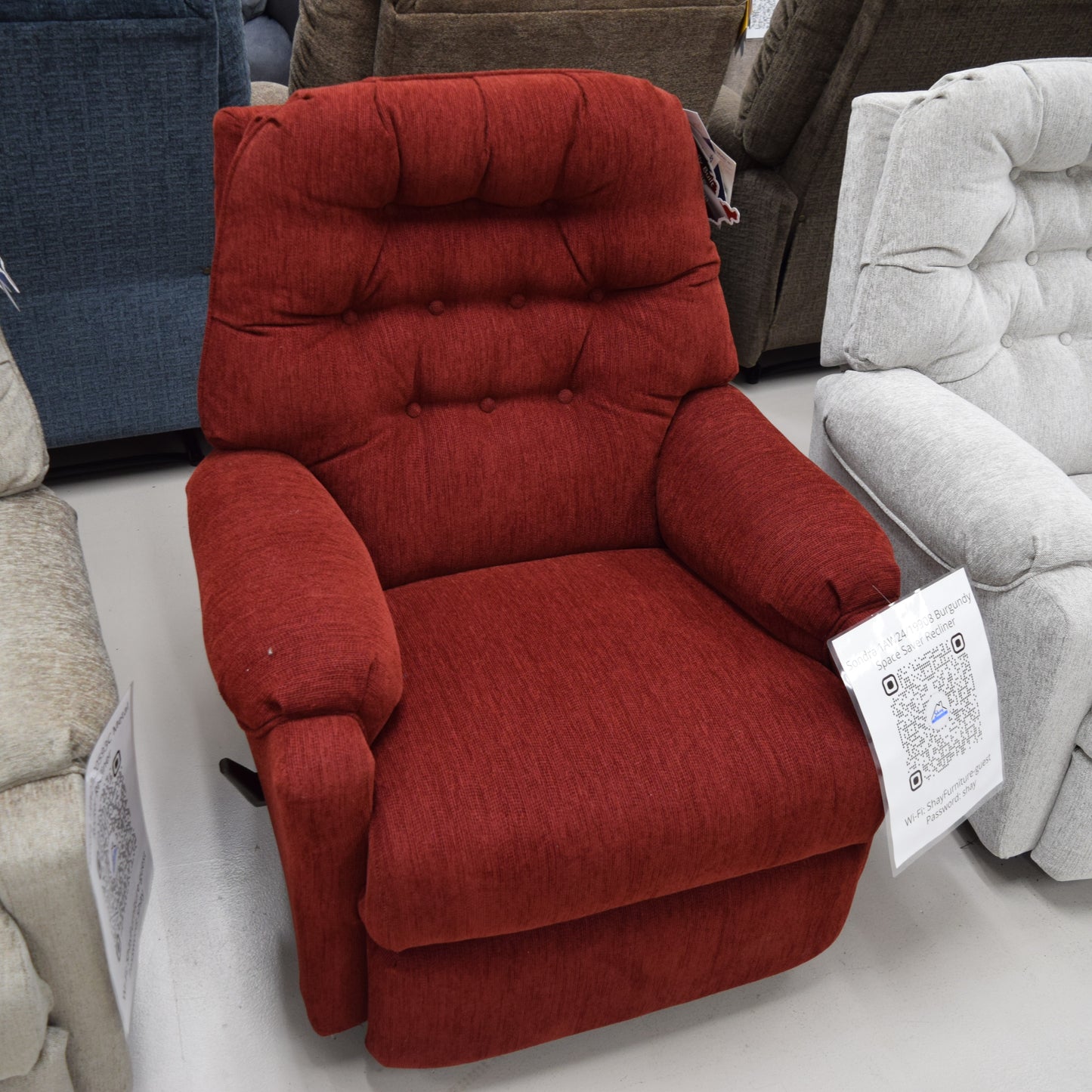 SONDRA 1AW24/19908 Burgundy Space Saver Recliner