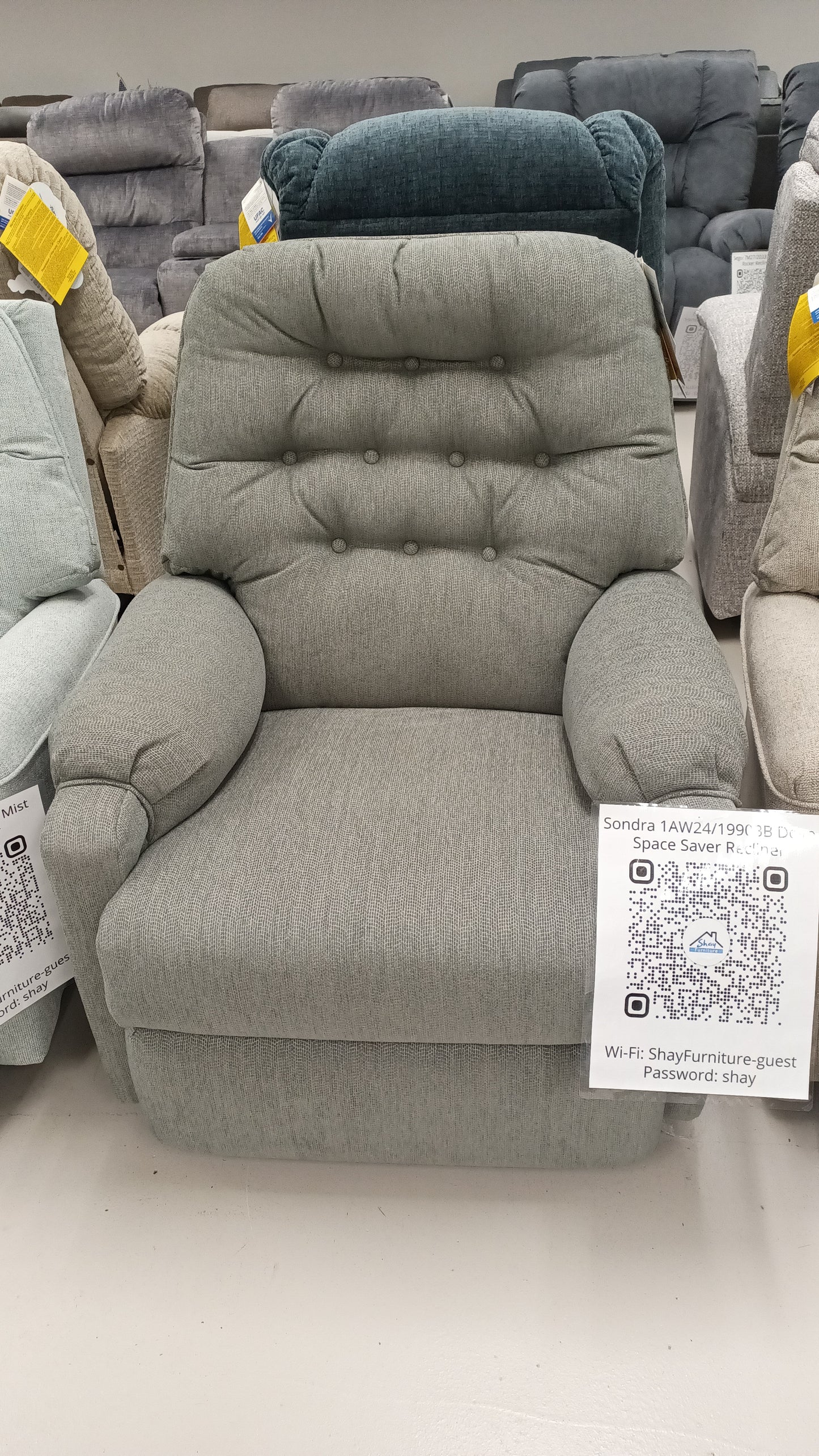 SONDRA 1AW24/19903B Dove Space Saver Recliner