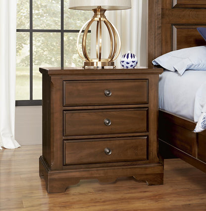 Vaughan-Bassett Heritage 3 Drawer Nightstand in Amish Cherry