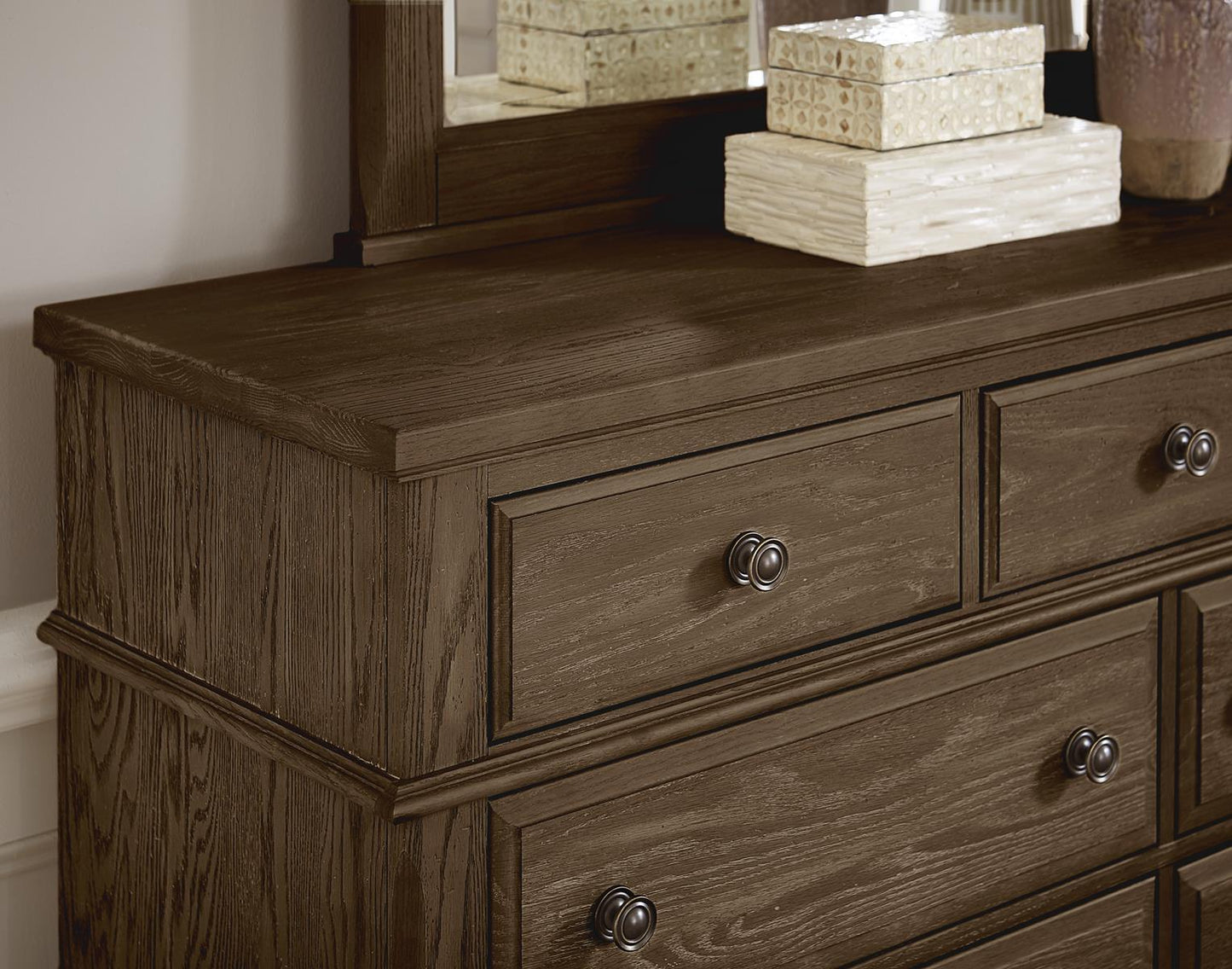 Vaughan-Bassett Heritage 9 Drawer Bureau in Cobblestone Oak