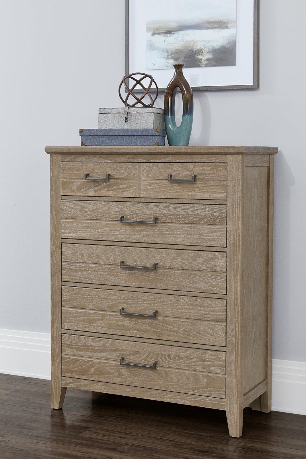 Vaughan-Bassett Passageways Deep Sand 5 Drawer Chest in Medium Brown