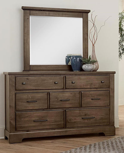 Vaughan-Bassett Cool Rustic 7 Drawer Dresser in Mink