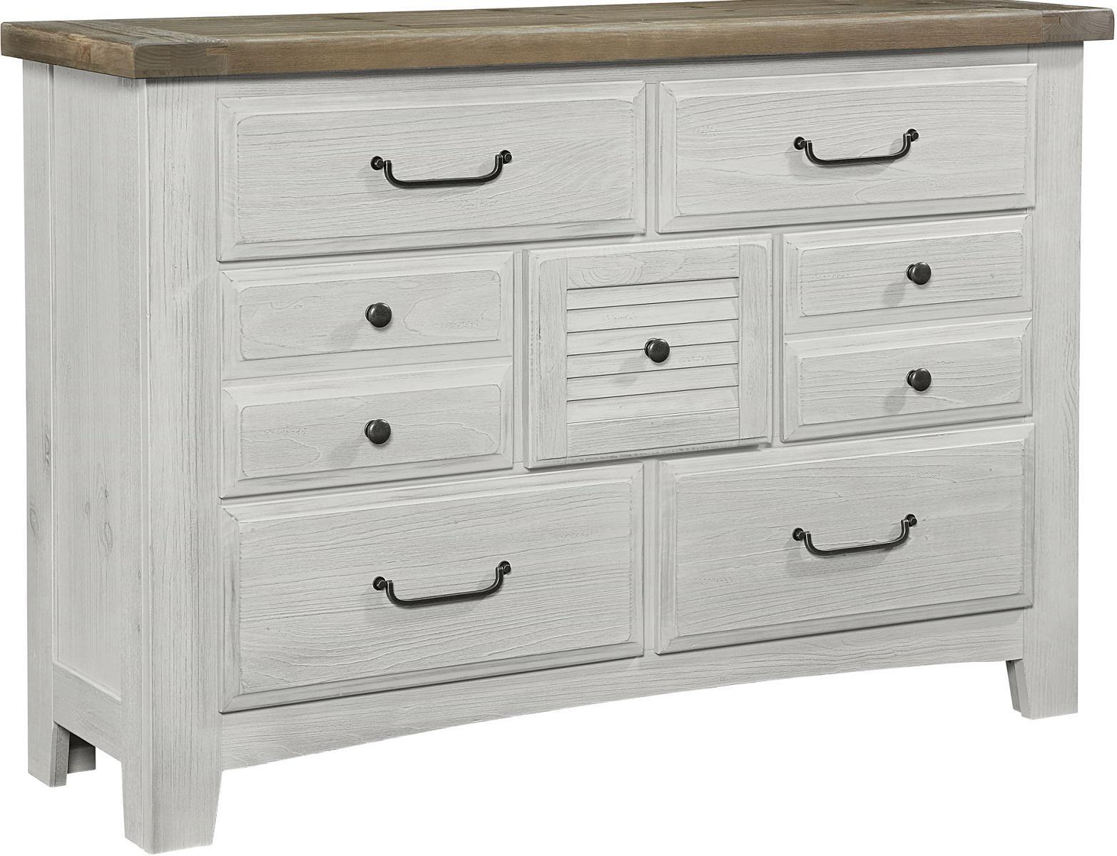 Vaughn-Bassett Sawmill 7 Drawer Dresser in Alabaster Two Tone image