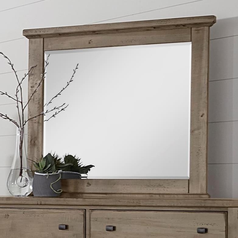 Vaughan-Bassett Cool Rustic Landscape Mirror in Stone Grey