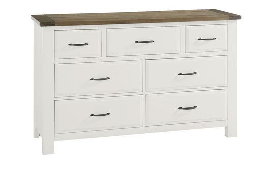 Vaughan-Bassett Maple Road Triple Dresser in Soft White/Natural Top image