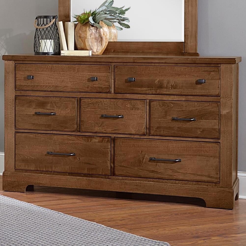 Vaughan-Bassett Cool Rustic 7 Drawer Dresser in Amber