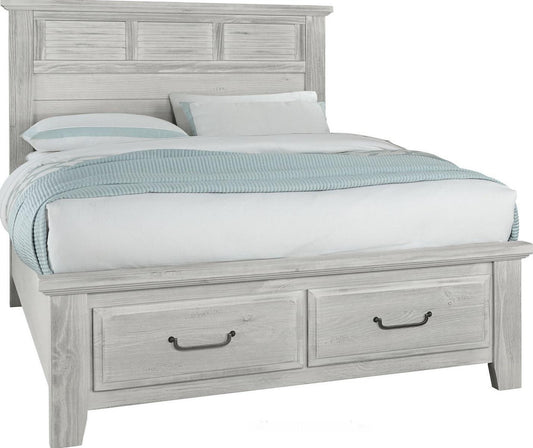 Vaughan-Bassett Sawmill King Louver Storage Bed in Alabaster Two Tone image