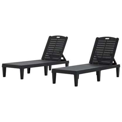 2 Piece Outdoor Chaise Lounges With Adjustable Backrest