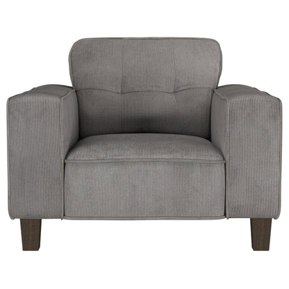 Deerhurst - Upholstered Track Arm Tufted Accent Chair - Charcoal