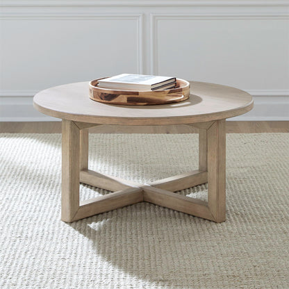 Proximity Place - Round Cocktail Table - Barley Buff