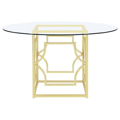 Starlight - Round Glass Top Metal Dining Table