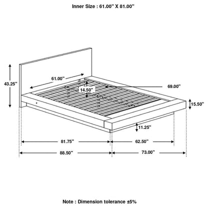 Jessica - Platform Bed with Rail Seating