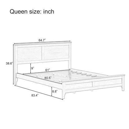 Modern Solid Wood Platform Bed