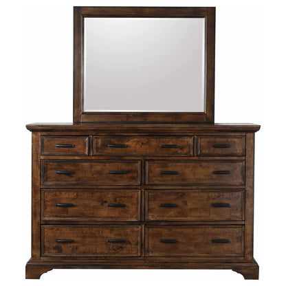 Elk Grove - 9-drawer Dresser With Mirror With Jewelry Tray - Vintage Bourbon