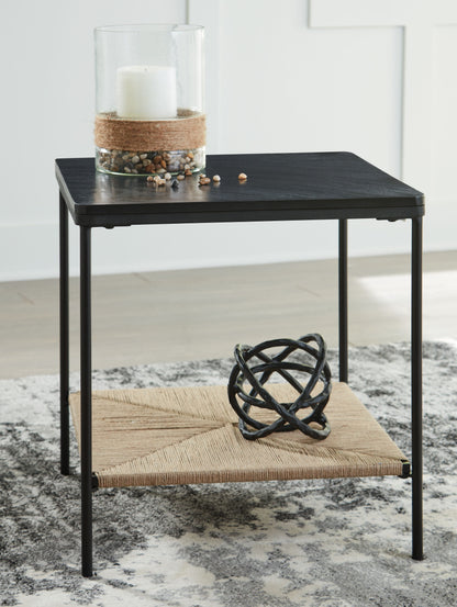 Minrich - Black / Natural - Accent Table