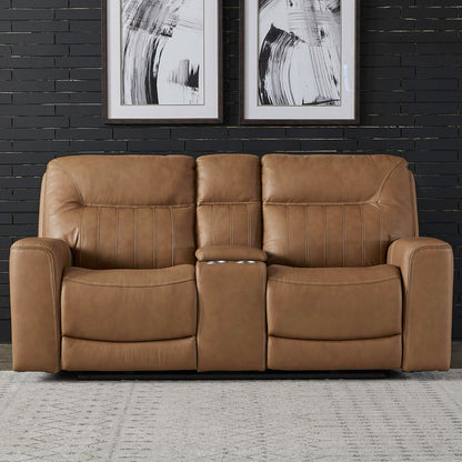 Bennett - Loveseat With Console P2 & ZG - Butternut - Butternut Leather