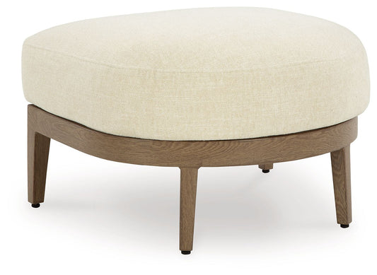 Serene Bay - Dark Brown / White - Ottoman With Cushion