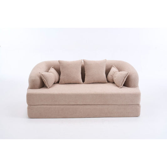 Foldable Sofa Bed, Boneless Couch Convertible Sleeper With 4 Pillows