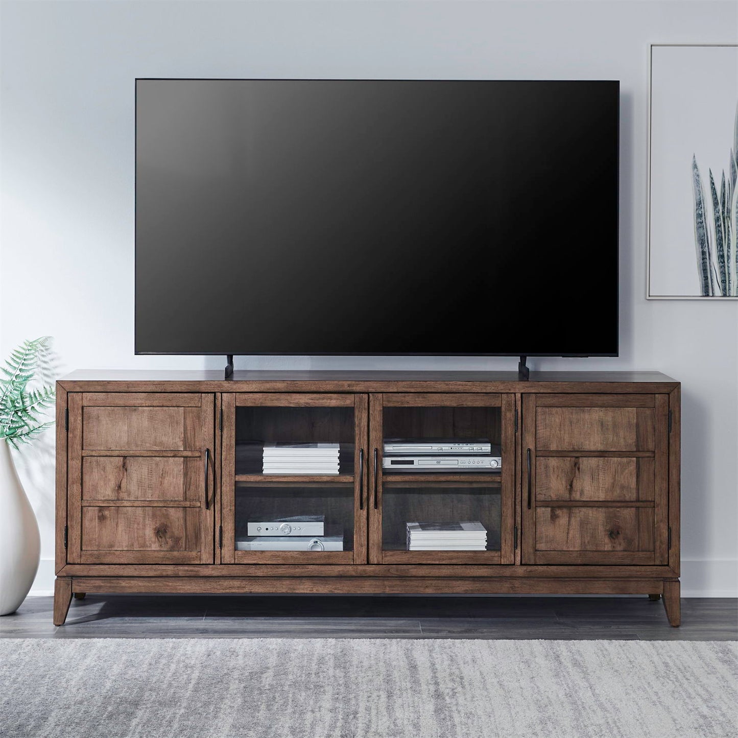 Shaker Lakes - 82" TV Console - Harvest Brown
