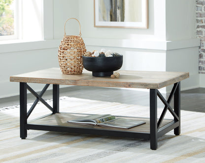 Bristenfort - Brown / Black - Rectangular Cocktail Table