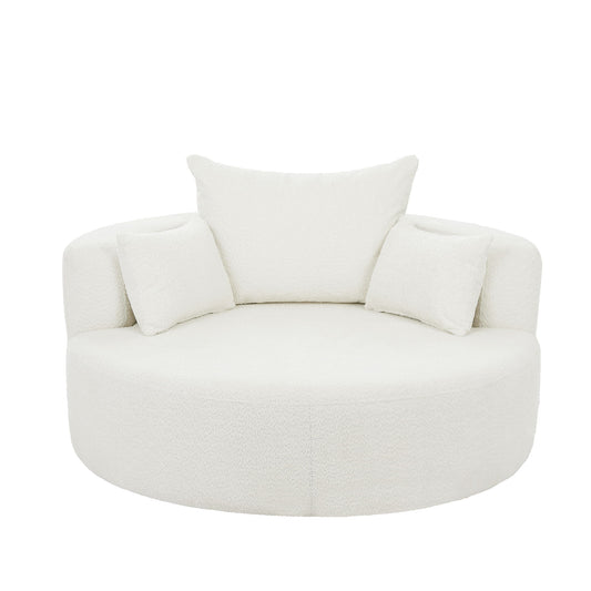 360° Swivel Chair Accent Barrel Chair With Removable Pillows